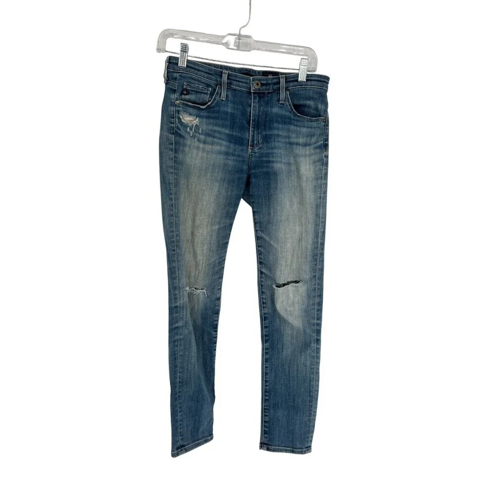 AG Adriano Goldschmied Jeans Women's Size 26R The Stilt Cigarette Leg Distressed